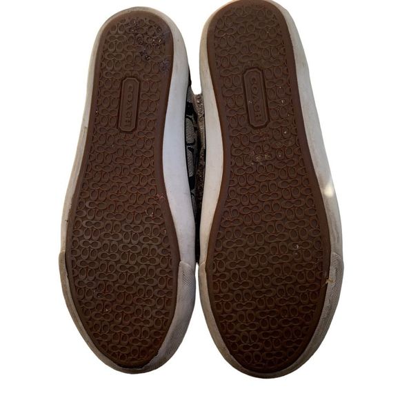 Coach Barrett women’s size 8 1/2 sneakers Grey Signature Canvas Shoes - Picture 9 of 12